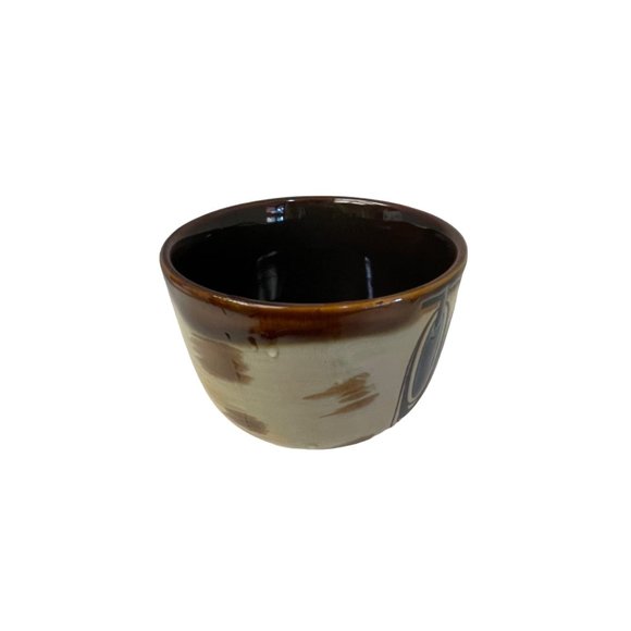 Brown Multi Stoneware Mug Cup Earthenware Pottery Art Soup Bowl 10oz 3 1/3" 4 1/ - Picture 2 of 9